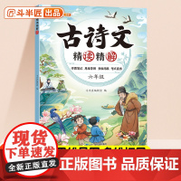 斗半匠古诗文精读精解 小学6年级同步必背文学常识古诗词 古诗文诵读彩图思维导图