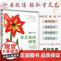 正版]超人气!花艺素材图鉴 零基础插花花艺入门教程书籍花艺摆件搭配挑选花艺素材大全插花设计书花店零基础花艺书花图鉴