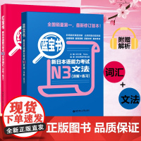红宝书文字词汇+蓝宝书文法 详解+练习 N3红蓝宝书 新日本语能力考试三级n3单词语法书 日语考试真题新标准日语入门 华