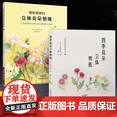 [全2册]精致唯美的立体花朵剪纸+四季花朵立体剪纸 剪纸书籍教程书大全 成人手工制作diy剪纸图解教程 手工剪纸花艺剪纸