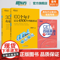 [备考2025年12月]新东方英语四级词汇 300个句子攻克大学英语四级+100个句子记完4500个四级单词+大纲词汇表