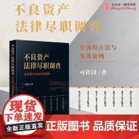2024新书 不良资产法律尽职调查 全流程方法与实务案例 可钦锋 著 中国法治出版社 9787521647969