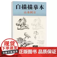 白描描摹本山水树石 中国工笔画白描底稿临摹本 画画自学零基础入门书教材超级线条浅印勾线名家底稿图大全美术经典全集