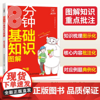 8分钟基础知识图解初中物理7-9年级通用版 初中物理知识点大全教辅人教版 初二初三上下册物理公式卡片手册思维导图知识点汇