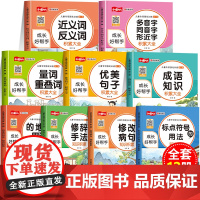 小学生词语积累大全训练全套12册优美句子 量词叠词多音字 成语训练大全 近义词反义词 修改病句的地得标点符号专项训练一二