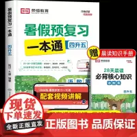 2024新版暑假预复习一本通四年级下册暑假作业人教版暑假衔接教材四升五语文数学英语4升5年级上册预习赢在快乐假期荣恒教育