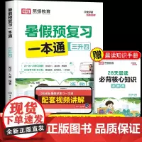 2024新版暑假预复习一本通三年级下册暑假作业语文数学英语三升四暑假衔接教材人教版小学3年级升4年级上册快乐假期合订本荣