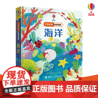 尤斯伯恩偷偷看里面第三辑海洋0-3岁洞洞书小手抠洞洞猜猜里面是什么揭秘系列翻翻书海底世界立体书早教书宝宝书籍情景认知图画