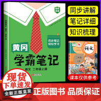 二年级上册语文黄冈学霸笔记小学人教版 2年级上册教材语文课本批注同步教材全解解读学霸课堂笔记辅导资料书黄冈四步笔记书本