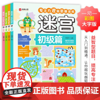 迷宫全4册专注力逻辑思维训练书 初级篇+中级篇+高级篇+挑战篇游戏书观察力控笔训练绘画启蒙益智书5岁儿童3-4-6岁迷宫