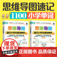 全2册 思维导图速记小学生英语单词上+下 6-12岁小学生英语单词快速记忆法小学一二三四五六年级背单词方法技巧超有效学习