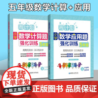 全2册周计划 小学数学 计算题+应用题强化训练 五年级/5年级上下册 含分步解答+答案详解 小学五年级数学口算天天练练习