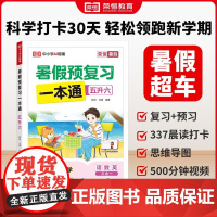2025暑假预复习一本通五升六暑假作业五年级下册衔接三合一语文数学英语人教版提优练习30天打卡计划阅读口算专项训练