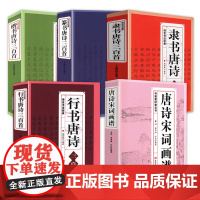 5册 唐诗宋词画谱行书唐诗三百首隶书唐诗三百首篆书唐诗三百首楷书唐诗三百首传世书法经典书画爱好者丛书书籍