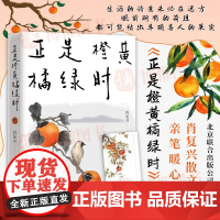 正版新书正是橙黄橘绿时 肖复兴 暖心新作 一份人生小哲书 温暖你的三餐和四季 收获优雅与从容肖复兴散文集小说书籍