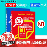 日语书籍日语n1红宝书文字词汇+蓝宝书文法入门自学日语考试教程新题型日语单词语法书零基础红宝书蓝宝书N1新日本语能力考试
