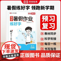 荣恒教育 25版 RJ 写字暑假作业(暑假练好字) 三3年级语文 课本同步练字帖小学生硬笔书法天天练生字组词暑假作业练字