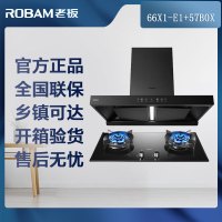 [可开专]老板(Robam)双子星E1欧式28立方烟灶套装66X1-E1+57B0X