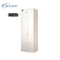 酷美智悦 钢制双门衣柜800*550*2400mm+抽屉+顶柜 KM-JZ417 个