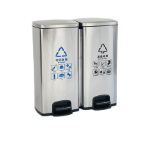 不锈钢垃圾桶 30+30升连体