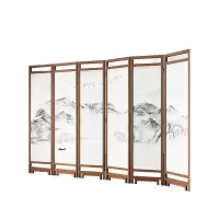 实木屏风展示架 可折叠