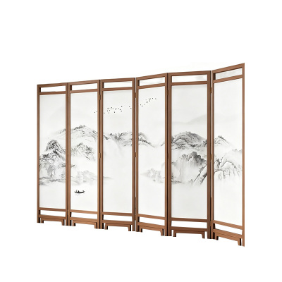 实木屏风展示架 可折叠