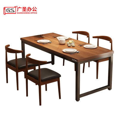 GS广圣 餐桌钢木餐桌椅食堂饭桌1桌4椅 CB0908 套
