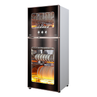 雅乐思ZTP380-J 289升 按键款立式消毒柜 国标二星级 上下独立控制上层臭氧+中温烘干下层高温消毒