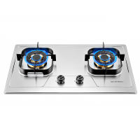 雅乐思燃气灶 -XS2080G天然气 不锈钢燃气灶纯铜火盖 方形炉架 5.2KW大火力飞机炉头750mm宽面板-门店自装