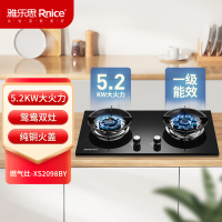 雅乐思燃气灶XS2098BY 液化气 鸳鸯猛火灶5.0KW火力 全封底壳 金属包边聚能火盖门店自装