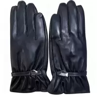 铁冠 黑色防寒A级女款羊皮手套 TGST-70 双