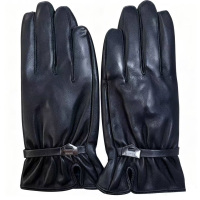 铁冠 黑色防寒B级女款羊皮手套 TGST-69双