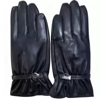 铁冠 黑色防寒B级女款羊皮手套 TGST-69双