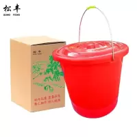 松丰 加厚手提带盖塑料水桶R34cm*H29cm个