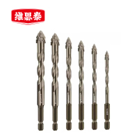 维思泰 手电钻瓷砖金属大理石陶瓷木材混凝土水泥偏心三角四刃钻头 5/6/8/10/12mm套装 套