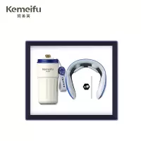 珂美芙 316不锈钢数显咖啡杯+护颈仪商务礼盒 蓝色450ml 套
