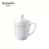 珂美芙 陶瓷带盖茶杯 金边380ml 个