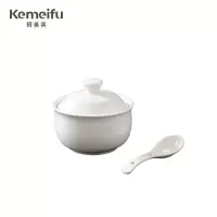 珂美芙 陶瓷丰收盅小汤盅含勺子 4.5英寸 套