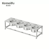珂美芙 不锈钢单排圆缸调料架调料盒 14cm4格 个