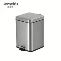 珂美芙 不锈钢脚踏带盖垃圾桶 6L 个