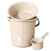 直隶旺牌 加厚大号水桶家用带盖学生宿舍手提洗澡桶塑料桶泡脚圆形桶储水桶 个