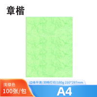 章楷 A4浅绿皮纹纸 100张/包