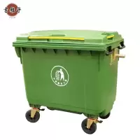 挂车环卫垃圾桶 户外大容量大型号盖带轮车垃圾箱 660L特厚 /个