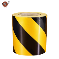 吉雅乎 消防通道地标贴 警示地贴胶带 地面标识 黄黑宽15cm 1卷46米 /卷