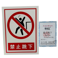荣丽盛 安全标识(禁止跳下)禁止类安全标牌 30x40cm/块
