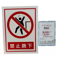 荣丽盛 安全标识(禁止跳下)禁止类安全标牌 30x40cm/块