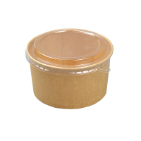美威能 一次性可降解牛皮纸圆碗带盖