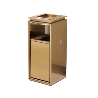 月桐 不锈钢垃圾桶 带烟缸款 玫瑰金 29×29×72cm YT-D0714 个