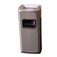 月桐 不锈钢大丽格垃圾桶 320×260×705mm 12L YPX-03 砂钢 个