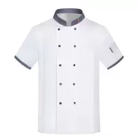 炯毅 厨师服工作服夏季薄款餐饮饭店酒店后厨上衣 厨师服 短袖 件